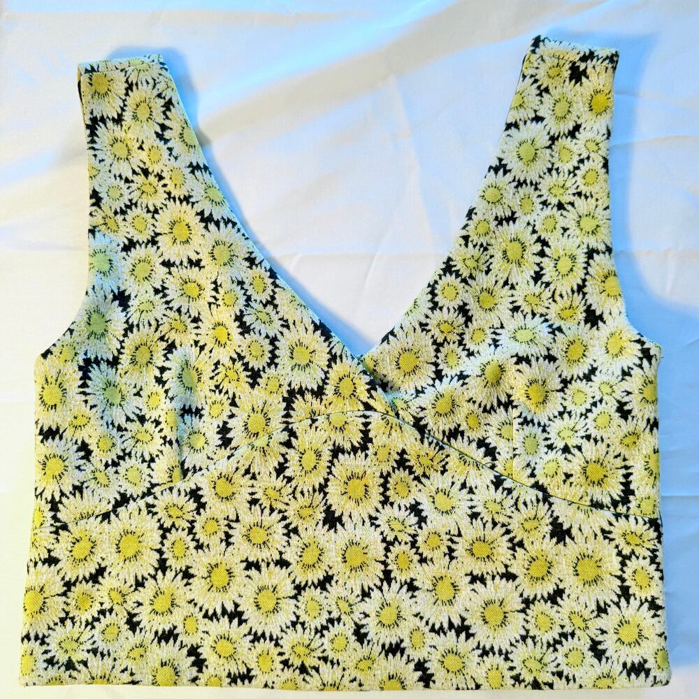 Anthropologie Maeve Sunflower Tank Crop or Vest Size Medium